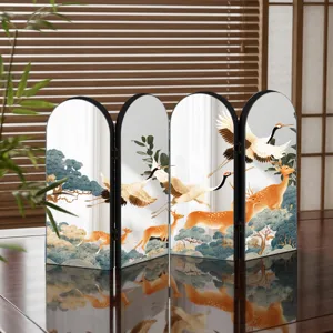 Creative Chinese style mirror folding screen desktop decoration acrylic display panel