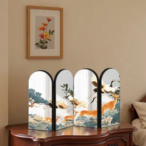Chinese style mirror folding screen acrylic tabletop ornament decorative art piece for home decor