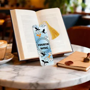 Creative dragon pattern acrylic bookmark with golden tassel for reading lovers bookish gift