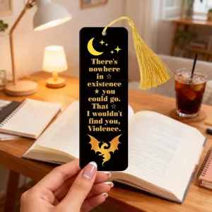 Metal acrylic gold tassel bookmark aesthetic reading gift for book lovers and fans