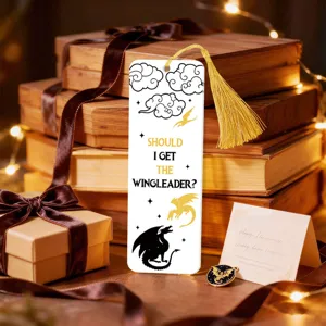 Acrylic dragon bookmark with golden tassel, vintage literary design for book lovers and readers.