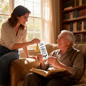 Translucent acrylic bookmark with golden tassel and literary quote for reading lovers.