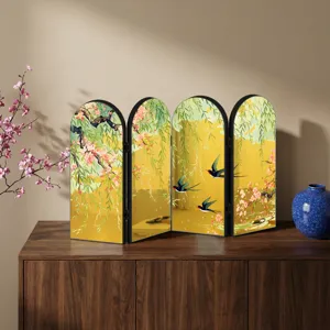 Chinese style acrylic folding screen tabletop decor, traditional art arch panel ornament