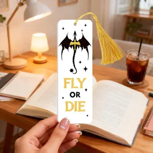 Creative dragon design bookmark with golden tassel, stylish reading accessory for book lovers.