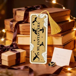 Creative acrylic tassel bookmark with fantasy dragon pattern for reading and book lovers gift