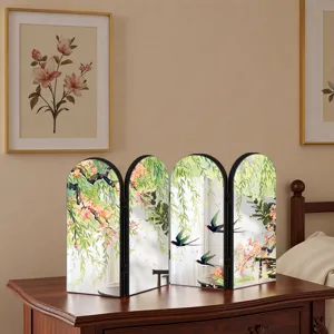 Creative Chinese style acrylic folding screen tabletop ornament with traditional bird design.