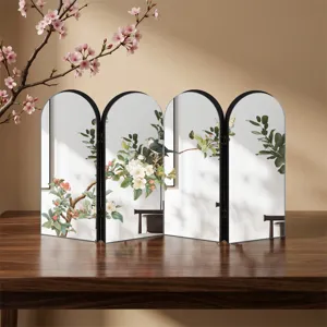 Creative arched folding mirror screen ornament desktop decoration Chinese style decor