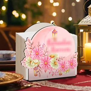 Houten servettenhouder tafel zakdoek opbergdoos Ramadan decoratief tafelstuk design