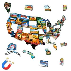 US Staaten Karte Magnetisches Puzzle Kühlschrankaufkleber Amerikanische Kulturelle Reise Geographie Lernspielzeug Heimdekoration