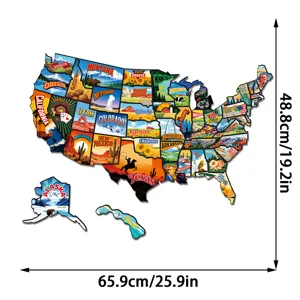 USA Staaten Karte magnetischer Kühlschrankmagnet Puzzle, Lernreise Souvenir Aufkleber.