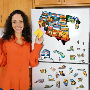 US-Bundesstaaten-Karten-Kühlschrankmagnete, kreative Reise-Puzzle-Magnetaufkleber.