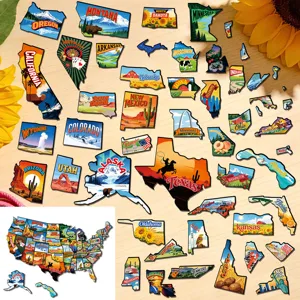 USA Staaten Karte magnetische Puzzle Kühlschrankaufkleber Set für tolle Wanddekoration.