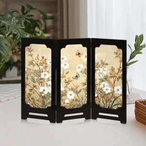 Traditional Chinese style mini folding screen desktop decoration vintage home decor gift