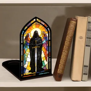 Fermalibri stile vetrata angelo fantastico scultura decorazione mensola casa camera