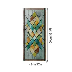 3D stained glass window film decorative privacy home decor static cling glass sticker 100x43cm