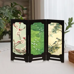 Traditional Chinese style mini desktop folding screen decorative ornament home office table decor