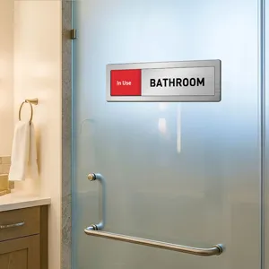Sliding door sign bathroom in use indicator privacy status plate office room sign