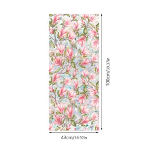 Static cling window film floral magnolia glass sticker decorative home window privacy film