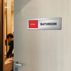 Sliding door status sign office bathroom indicator privacy slider metal sign room sign