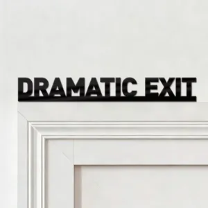 Black acrylic dramatic exit wall sticker quote sign home decor door sign minimalist style