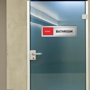 Sliding door status sign office indicator vacant in use meeting room privacy sign metal plate