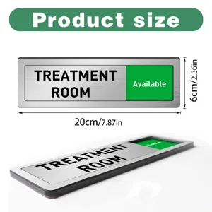 Stainless steel treatment room sliding door sign size dimension detail display