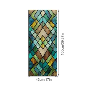 3D stained glass window film decorative static cling window sticker for home decor 43x100cm