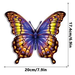 Metal butterfly wall hanging art sculpture for garden patio home indoor outdoor decor display.