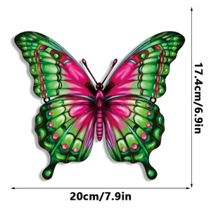 Metal butterfly wall hanging garden decor outdoor yard art craft sculpture size 20x17.4cm