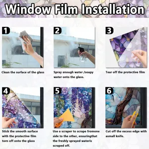 Stap voor stap raamfolie installatiehandleiding decoratieve glassticker tool handleiding
