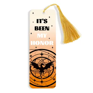 Acrylic fantasy dragon bookmark with golden tassel elegant reading accessory gift