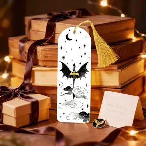 Creative acrylic light-transmitting bookmark with gold tassel, elegant fantasy dragon design.