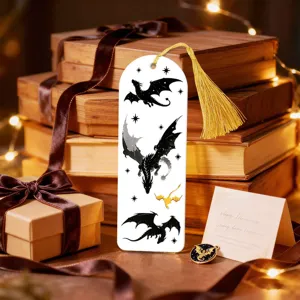 Acrylic dragon bookmark with golden tassel fantasy reading accessory elegant gift