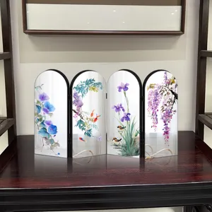 Traditional Chinese style acrylic folding screen table ornament miniature room divider decor