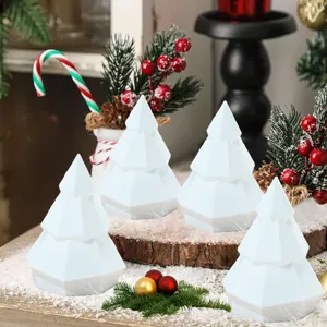 Wit geometrisch LED kerstboom ornament detail, feestelijke vakantie feest decoratie licht.