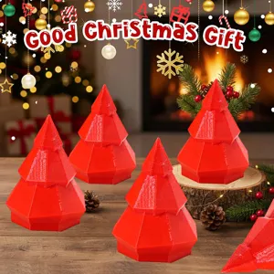 Kerstboom LED licht ornament 3D geprint geometrisch feestelijke party huisdecoratie