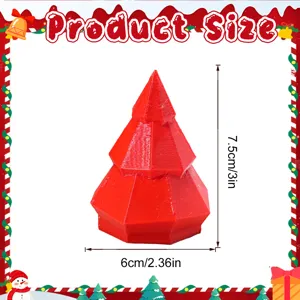 Rode 3D geometrische kerstboomornament tafeldecoratie feestelijke feestdag cadeau artikel.