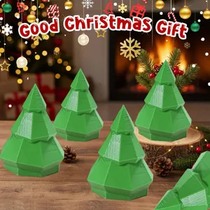 3D-geprinte geometrische kerstboom ornament groen vakantie feest desktop decor