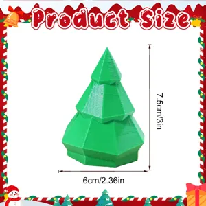 3D geprinte groene kerstboom ornament feestelijke desktop vakantie decor maat 7,5x6cm