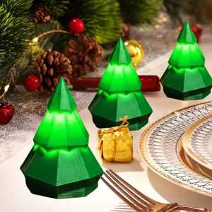 3D Geprinte LED Verlichte Kerstboom Tafeldecoratie Voor Feestelijke Gelegenheden