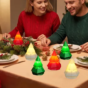 Kerst 3D geprinte oplichtende boom LED licht ornament vakantie feest tafeldecor