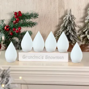 Set di ornamenti a goccia con luce LED di natalizio, decorazione di albero luminoso bianco festa.