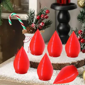 Set di ornamenti per lampadine LED di Natale, luci decorative rosse a forma di goccia.