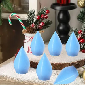 Set di decorazioni per albero di Natale a goccia blu, illuminazione LED per feste.