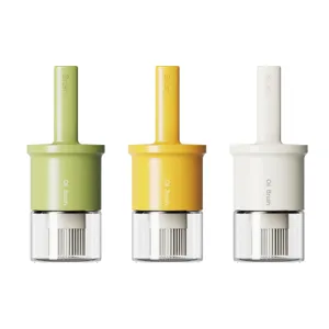 3-pack silicone oil brush bottle for cooking BBQ, portable liquid oil dispenser with clear jar.