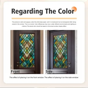3D stained glass window film decorative privacy static cling glass sticker home decor