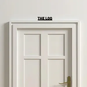Black acrylic word wall sticker sign THE LOO modern minimalist home door decor accessory