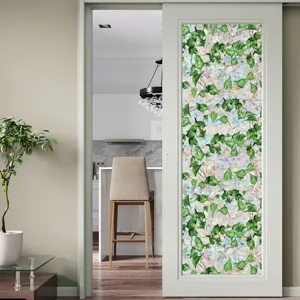Decorative green ivy window film static cling glass sticker for privacy home decor
