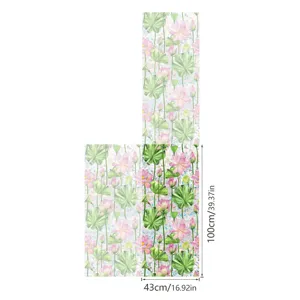 Lotus flower pattern static window glass sticker detail view showing size 43 by 100cm.