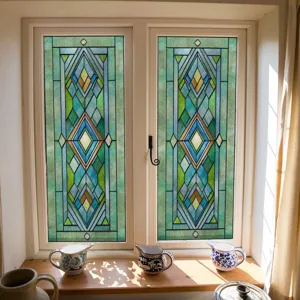 3D stained glass window film decorative static cling privacy film for home window decor